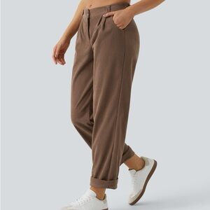 Mid Rise Zipper Pocket Corduroy Casual Pants